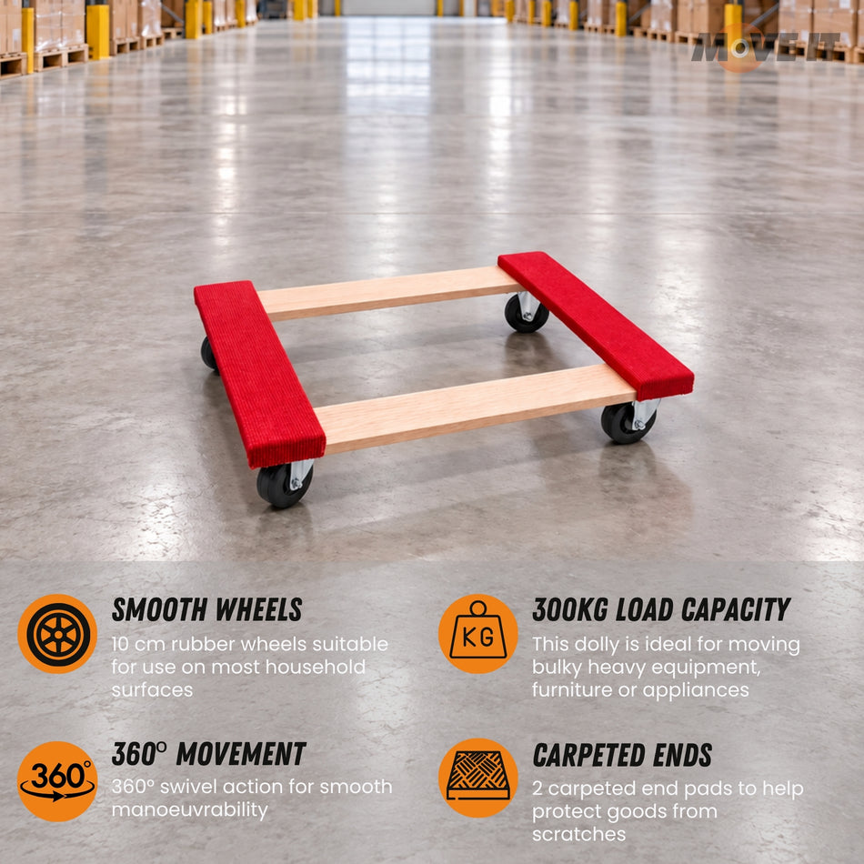 Heavy Duty Furniture Dolly 762x457mm Appliance Roller Moving Platform Cart