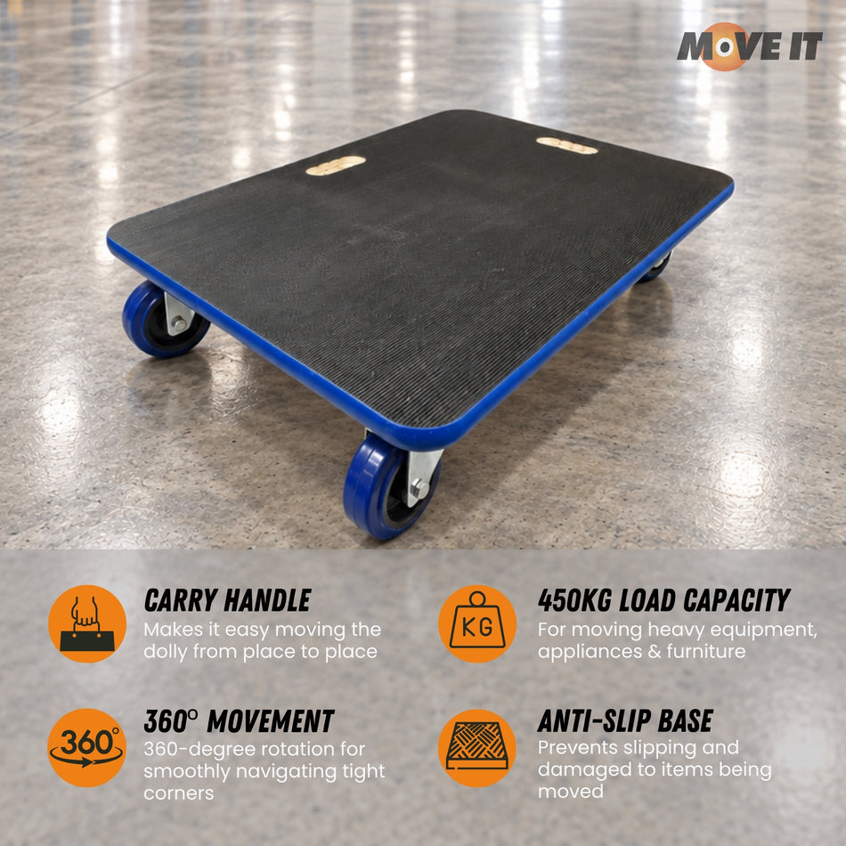 Large Dolly Trolley, 450kg Load Capacity, 70cm x 50cm