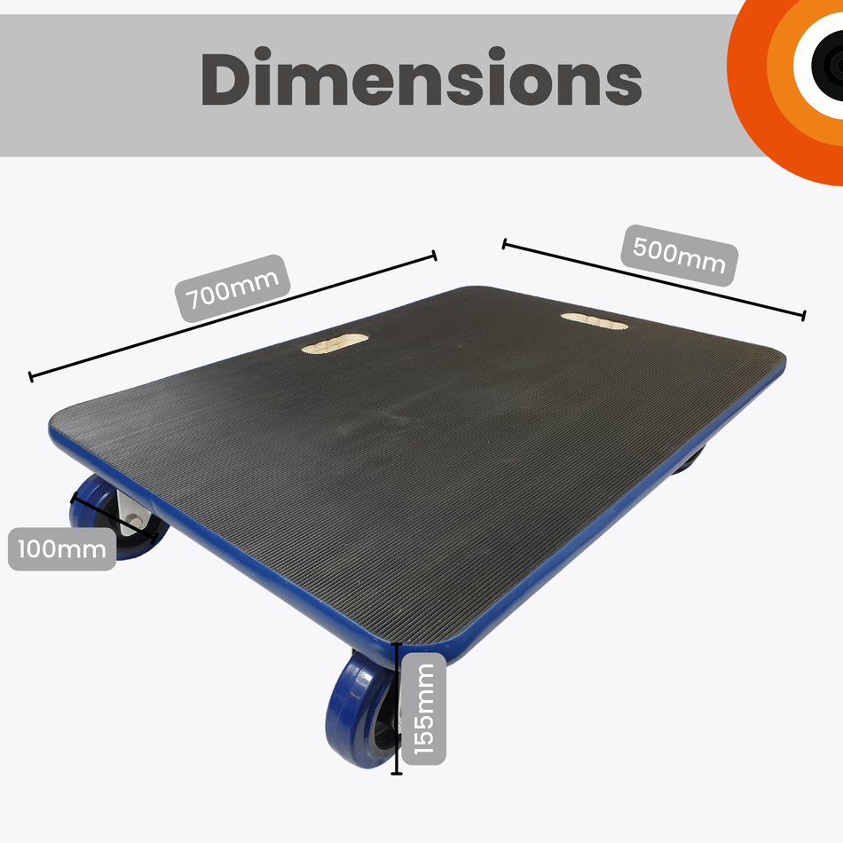 Large Dolly Trolley, 450kg Load Capacity, 70cm x 50cm