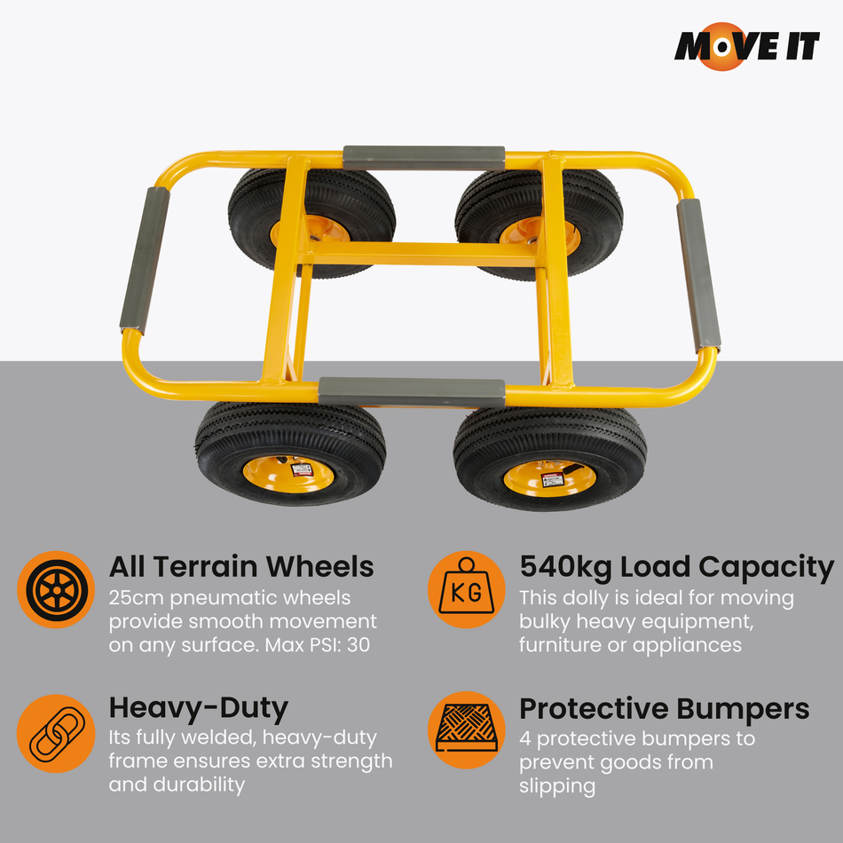 Heavy Duty Steel Dolly for Removals, 540kg, Moving Large Furniture