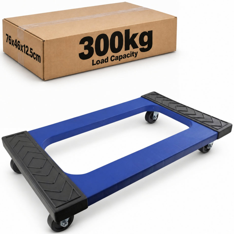300kg Plastic Dolly Trolley Heavy Duty Platform Mover with Grip Pads