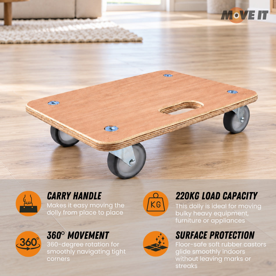 Dolly Trolley 220kg Furniture & Appliance Mover, 45x30cm