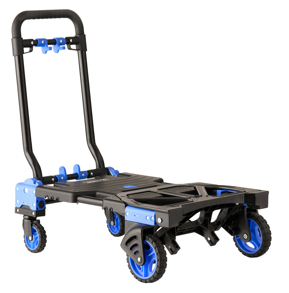 2-in-1 Sack Truck, Folding Trolley, 120kg/70kg Load Capacity, Black