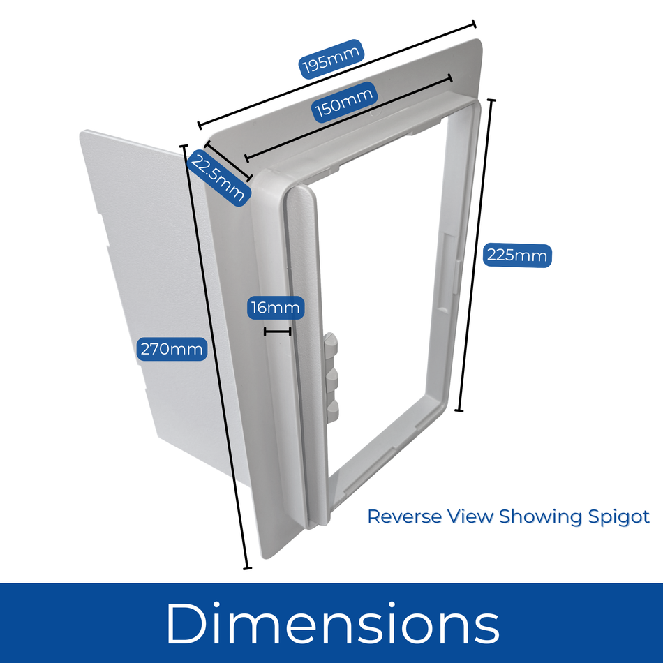 White Plastic Access Panel - 150 x 225 mm