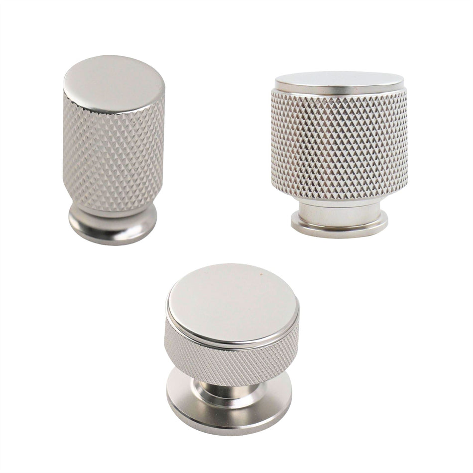 10 Pack Knurled Cabinet Knobs Satin Nickel
