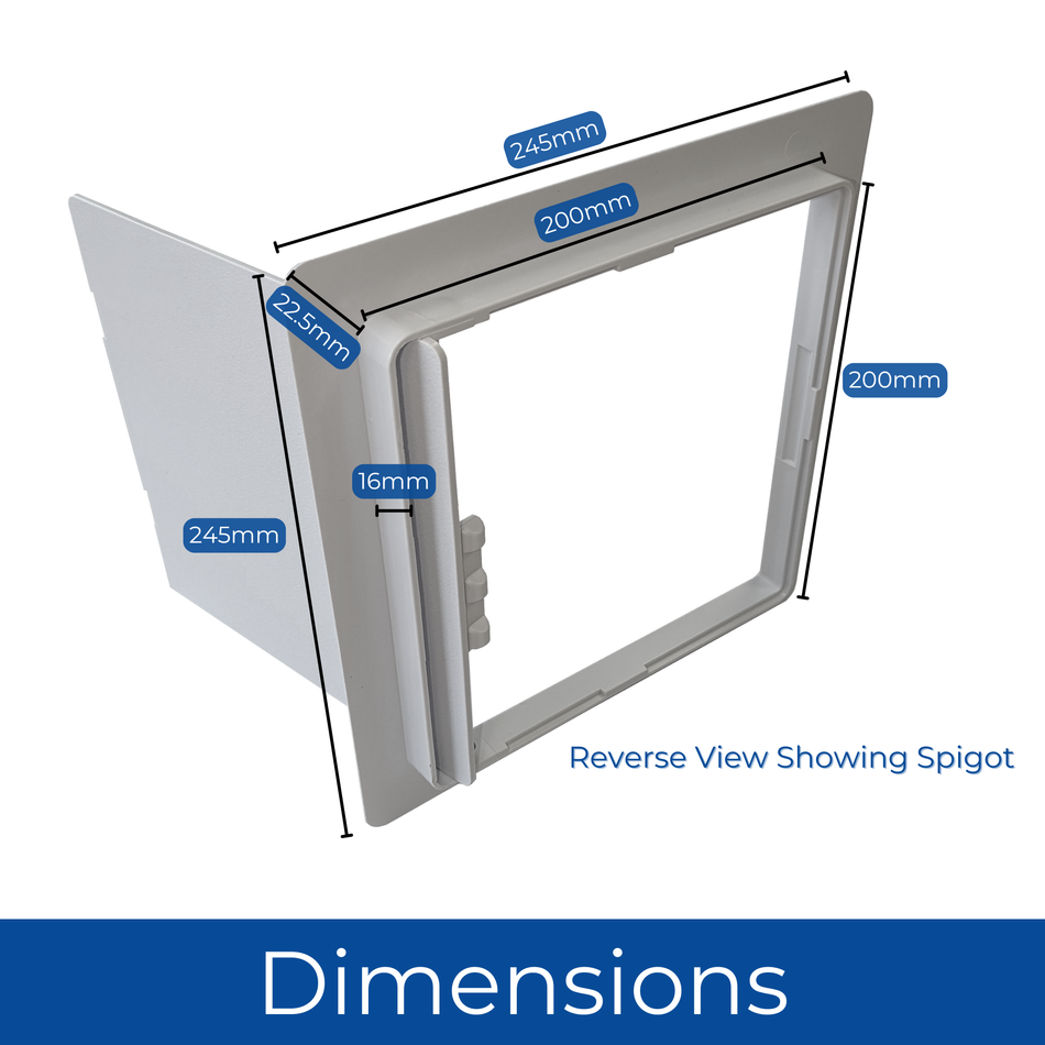 White Plastic Access Panel - 200 x 200 mm