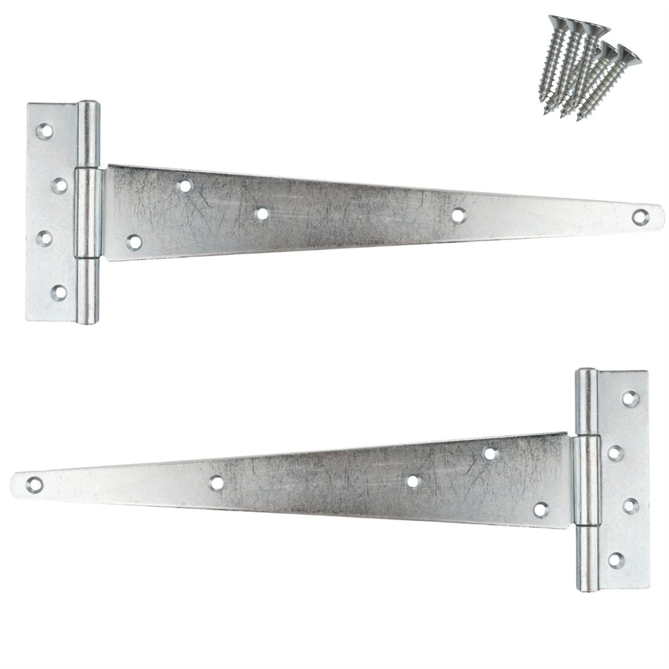 Tee Hinges 350mm Bright Zinc Plated Pair