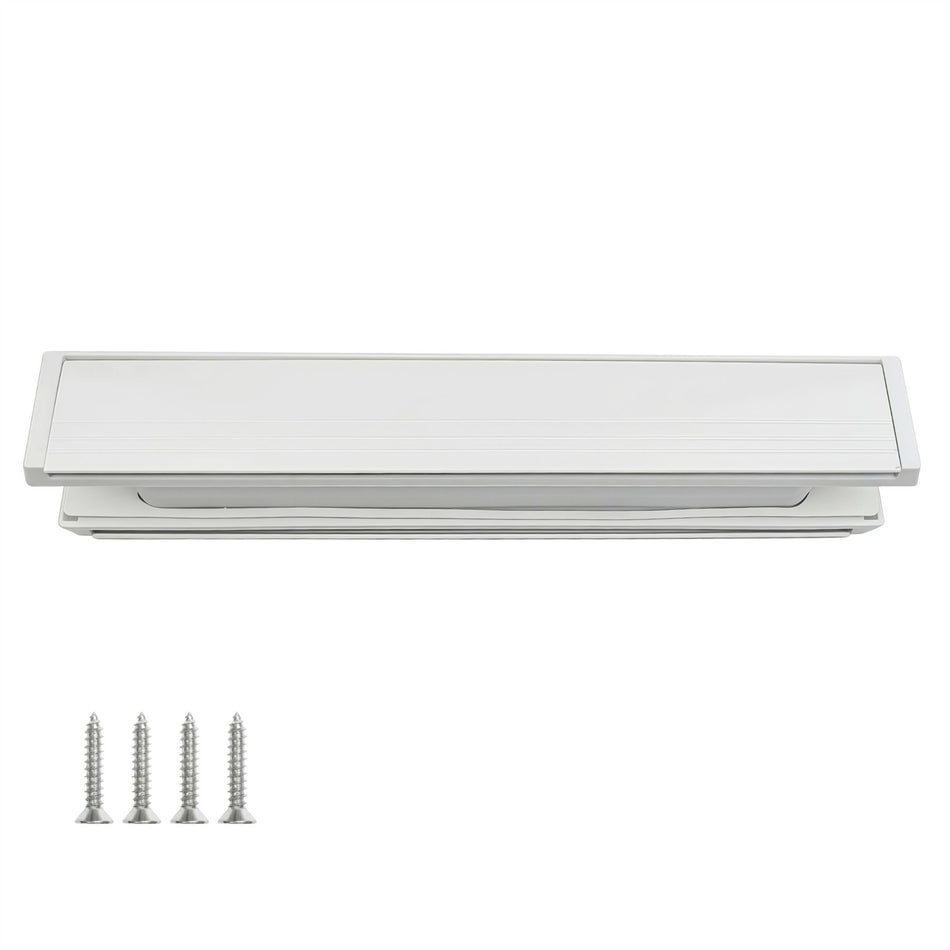 12.8" Slimline Door Letterbox for 40-80 Doors in Thickness - White