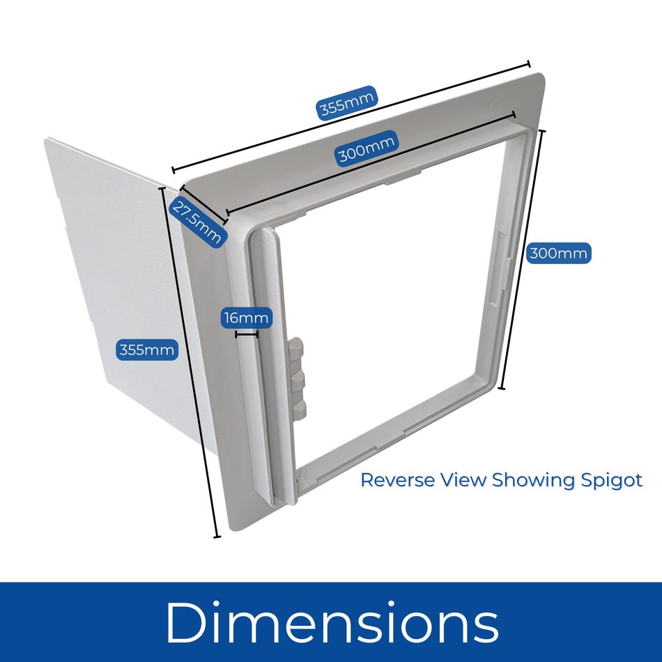 White Plastic Access Panel - 300 x 300 mm