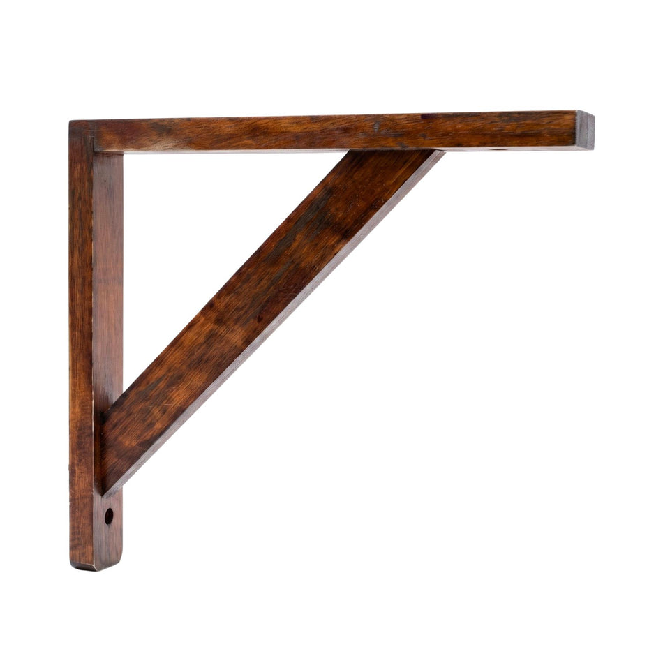 Rustic Timber Wall Mounted Wooden Shelf Bracket 260mm, 20kg Load