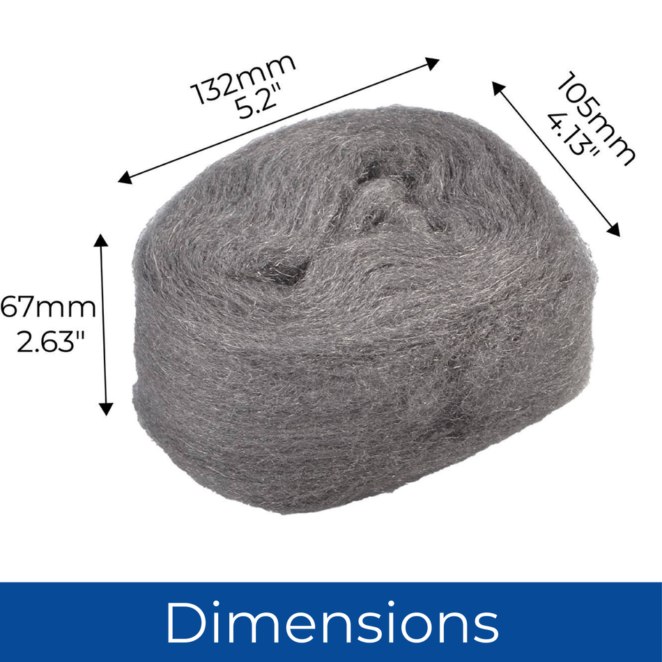 Very Fine Steel Wool Grade 00 for Cleaning Wood Metal Glass 100g Roll PK1