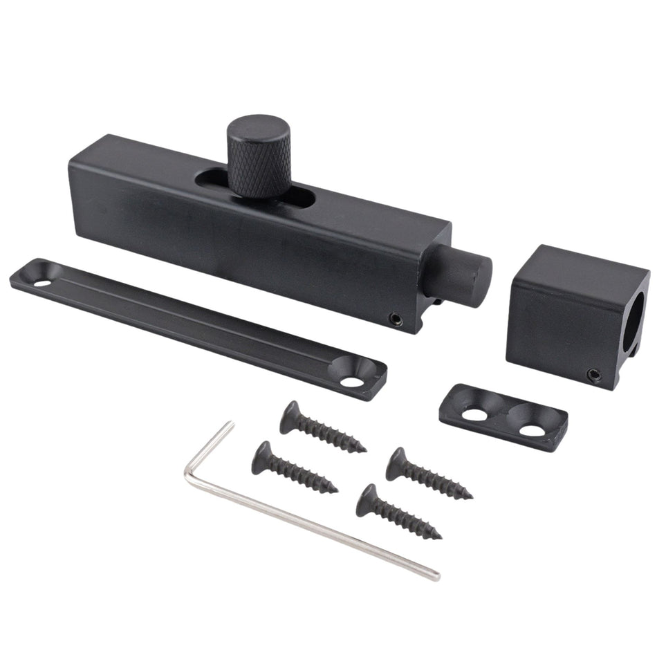 Modern Door Bolt 75mm Slide Barrel Lock Shed & Gate Door - Black