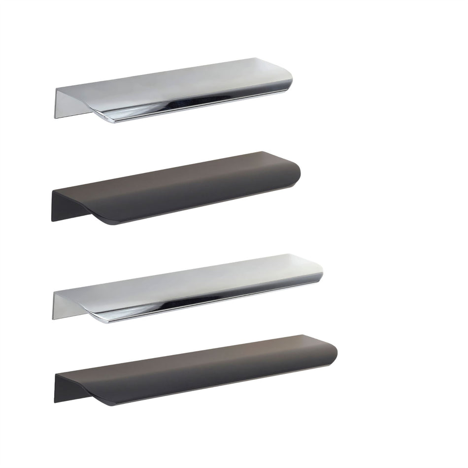 10 Pack Lip Pull Metal Handles - Modern Cabinet & Drawer Pull Handles