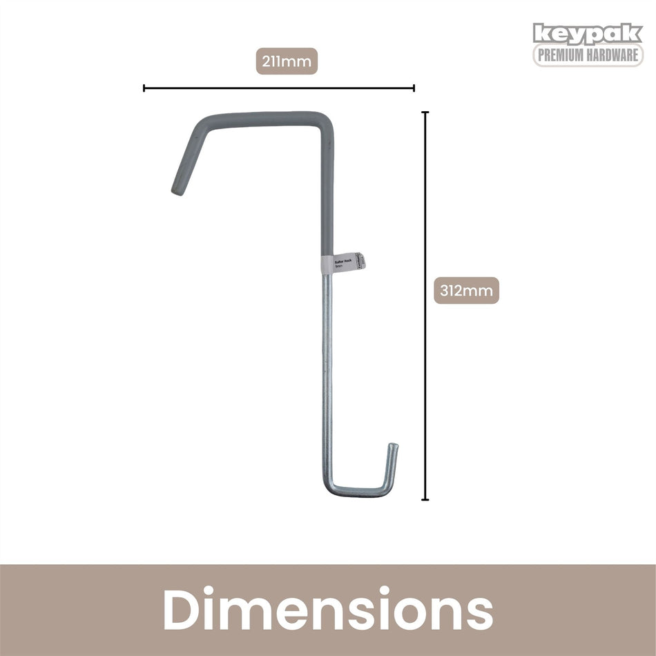 EverHang Rafter Hook 300 x 135 x 9mm - Zinc Plated Steel Storage Hook