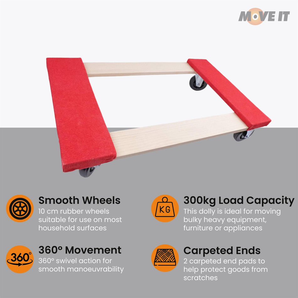 Heavy Duty Furniture Dolly 762x457mm Appliance Roller Moving Platform Cart