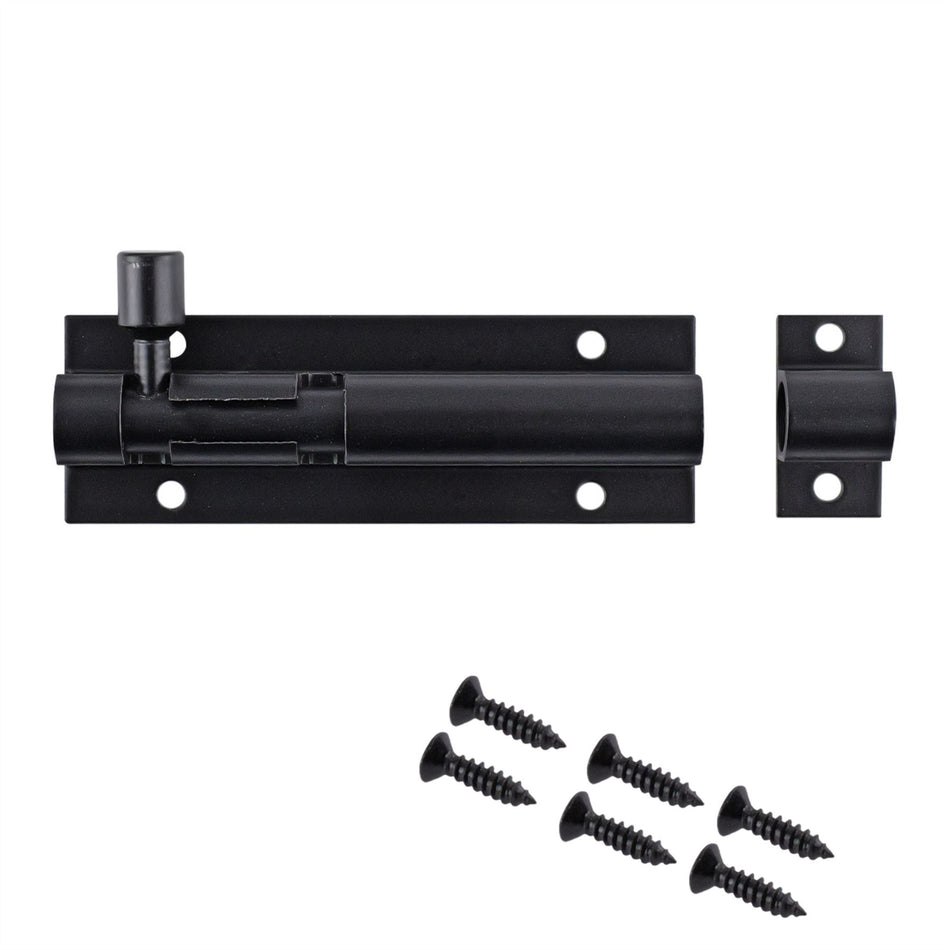 Convex Door Bolt 76mm 1 Pack - Black