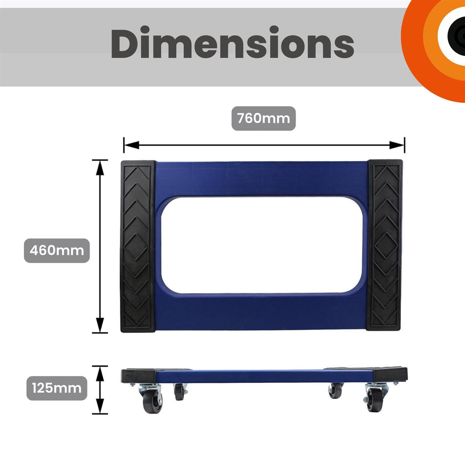 300kg Plastic Dolly Trolley Heavy Duty Platform Mover with Grip Pads