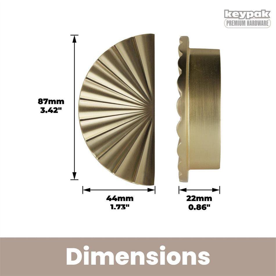 10 Pack Modern Chic Pull Handles 64mm Brushed Brass