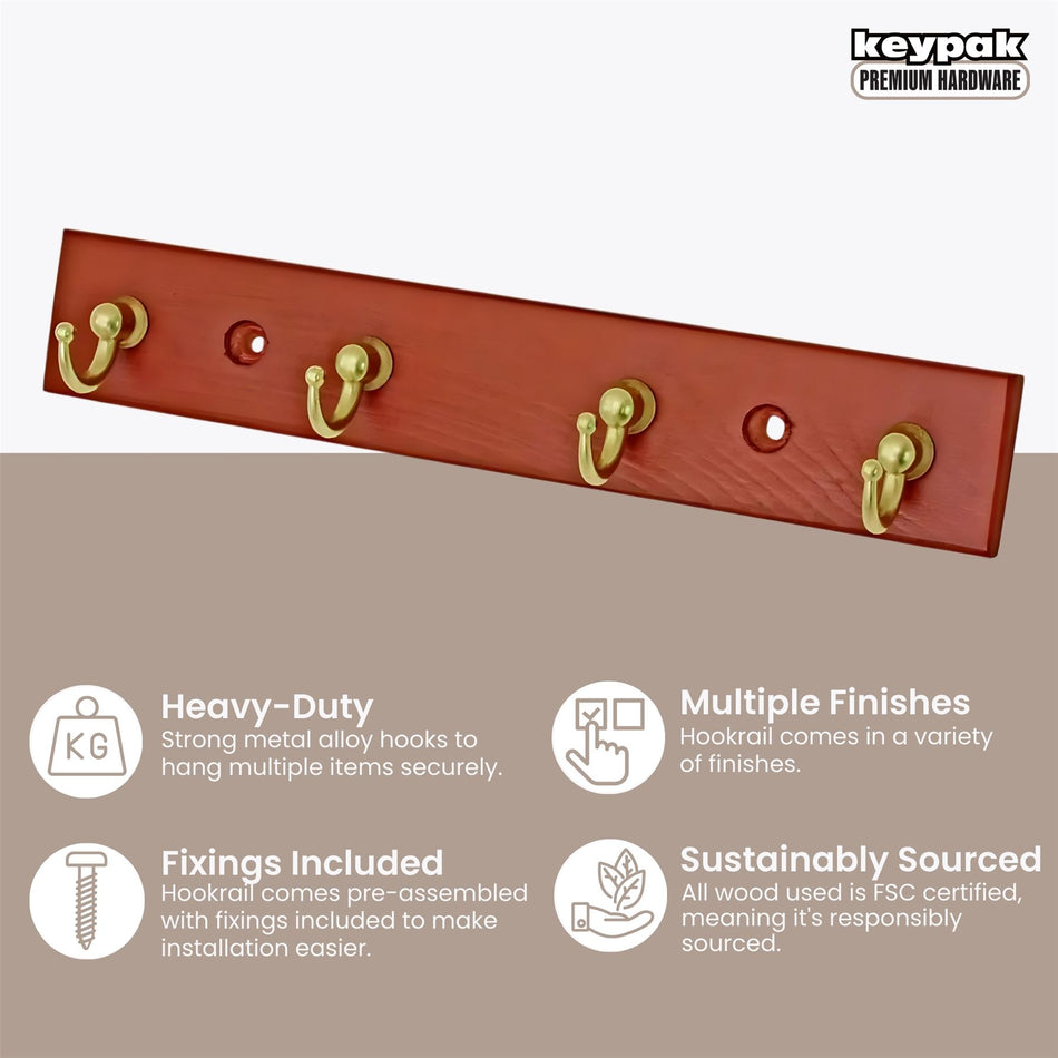 Budget Hookrail - Mahog w/ Brass Cup Hk 4 FSC100%