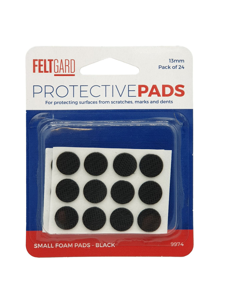 Furniture Protection Foam Pads Non-Slip Round 13mm Black Pack 24