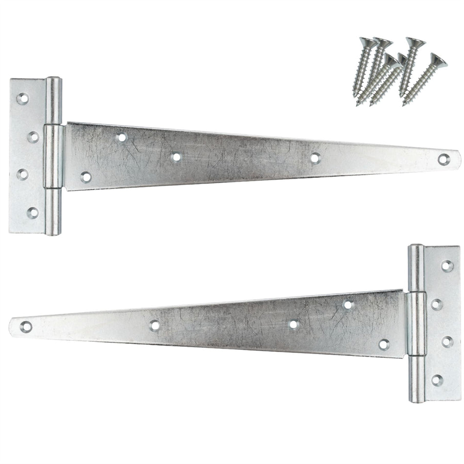 Tee Hinges 300mm Bright Zinc Plated Pair