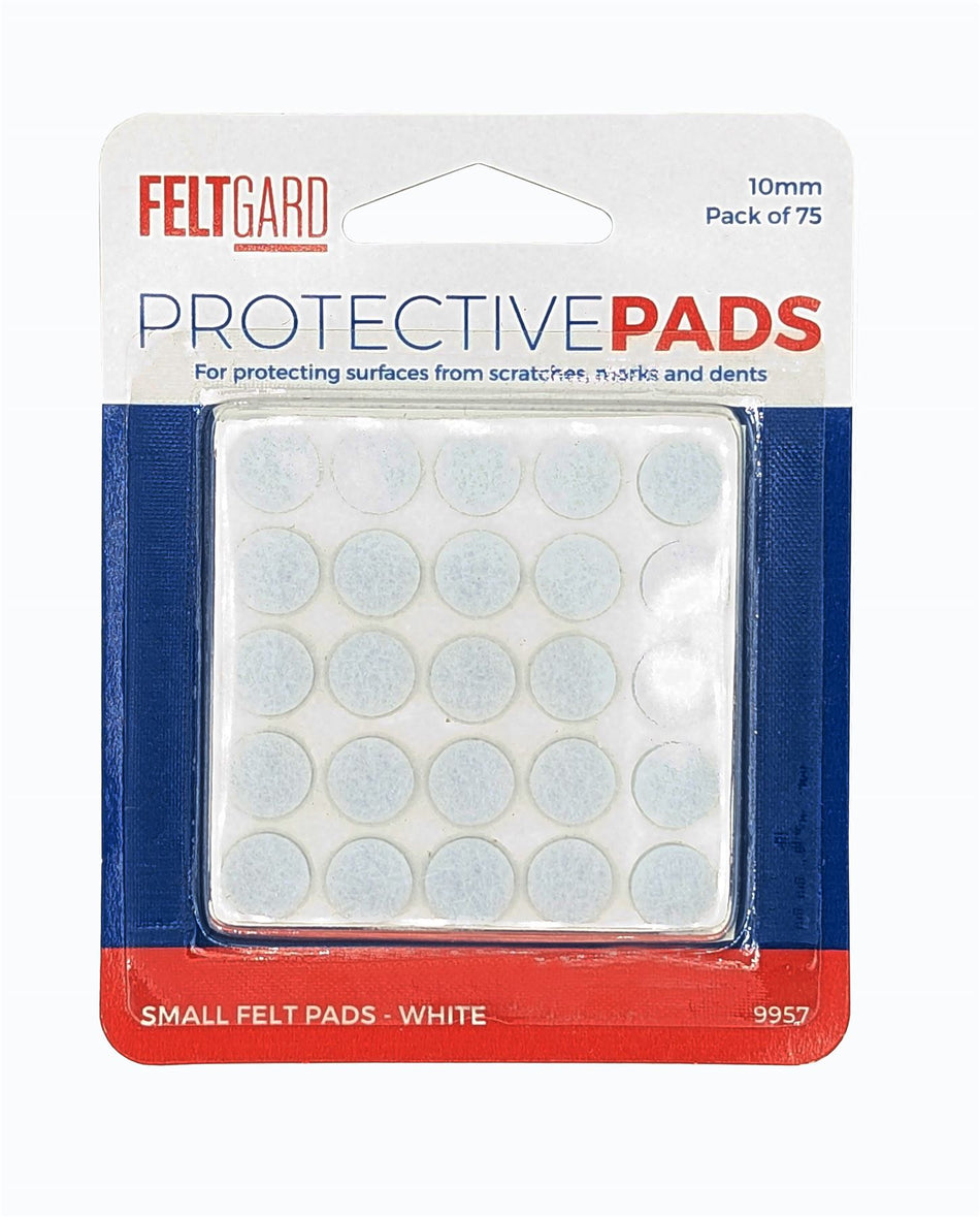 Felt Gard Furniture Round Felt Pads 10mm White – Pack of 75