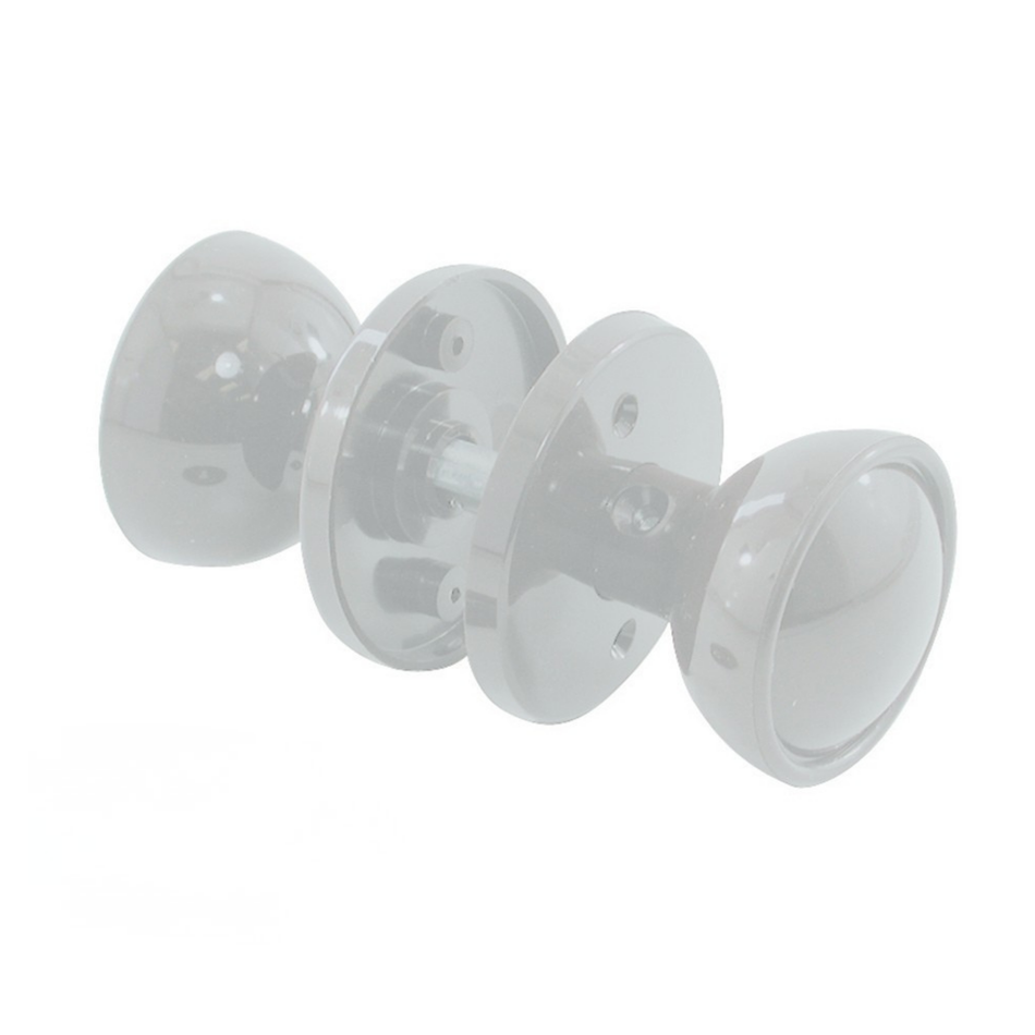 Plastic Door Knob Set White Rim Mortice Keyhole Escutcheons (1 Pair)
