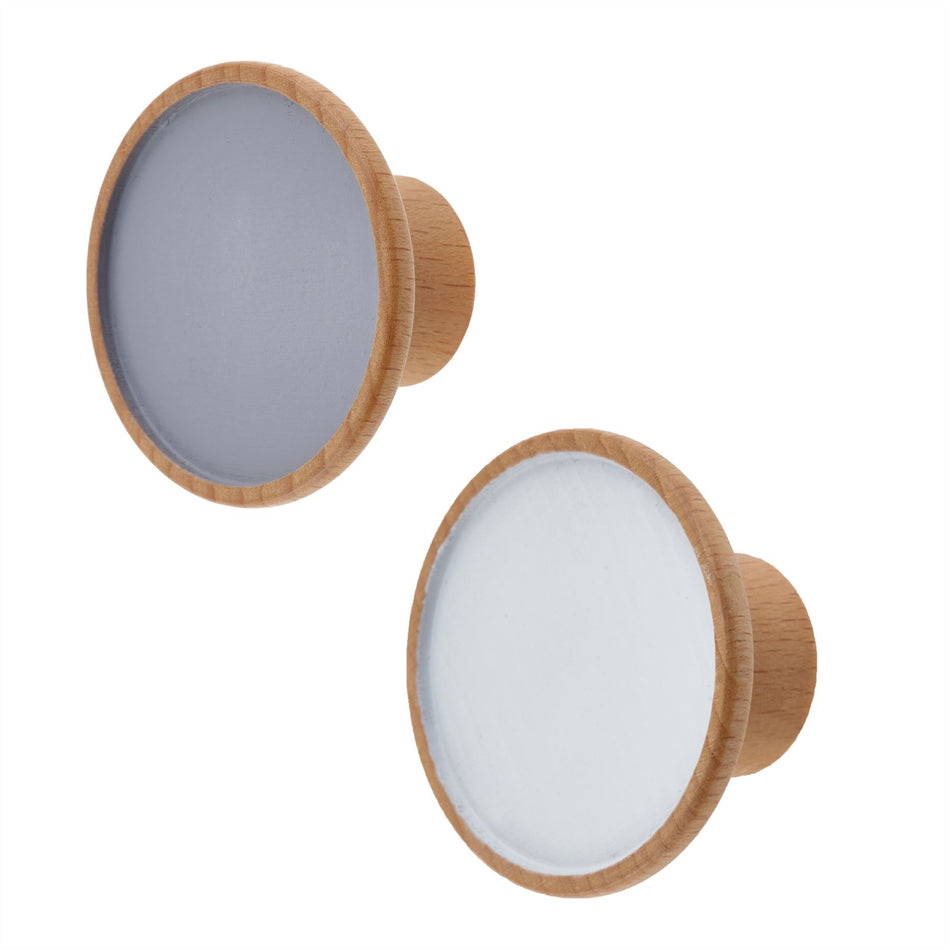 10 Pack Painted Centre Pine Knobs 45mm – Beech Wood Cabinet & Drawer Knob Handles