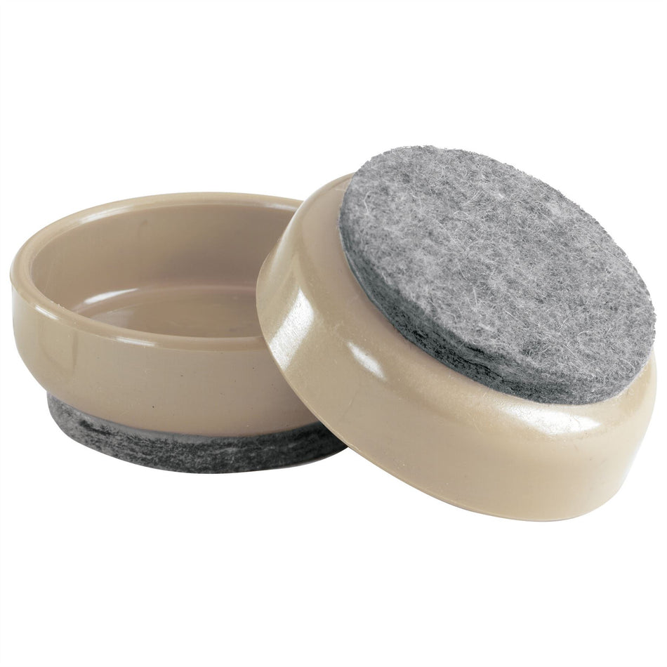 Furniture Castor Cups 60mm Felt Base Beige