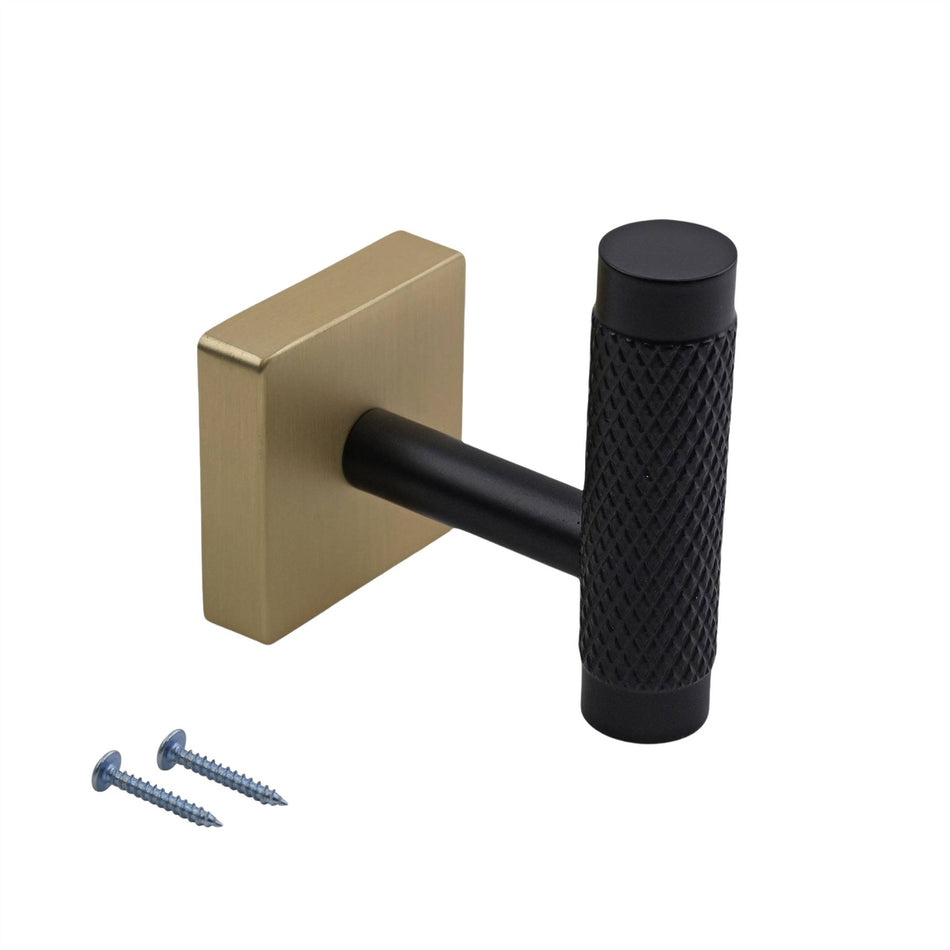 5 Pack Square Plate Coat Hooks - Modern Wall Hooks