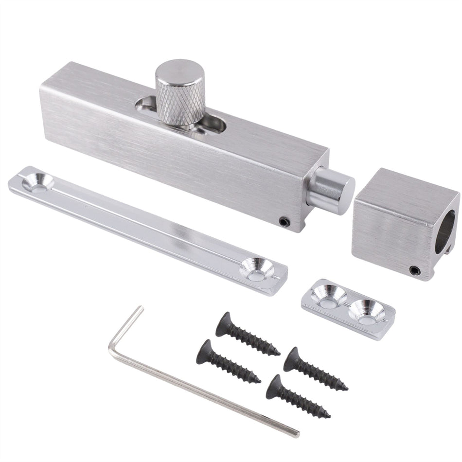 Modern Door Bolt 75mm Slide Barrel Lock Shed & Bathroom Door - Satin Nickel