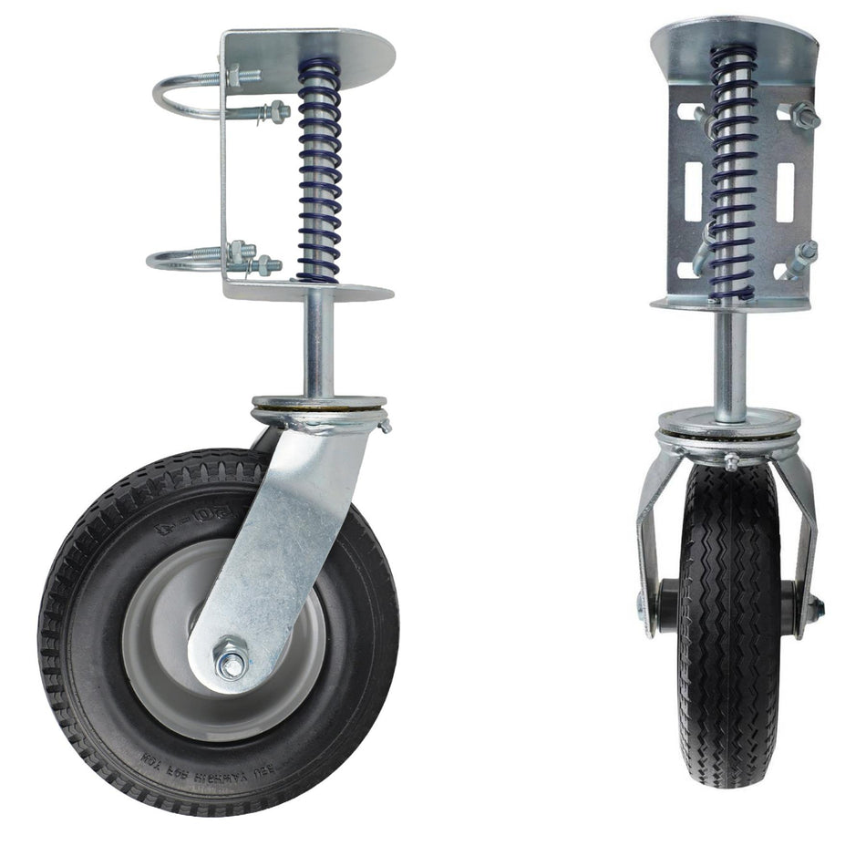 200mm (8in) Flat-Free Spring-Loaded Gate Wheel, 100kg Swivel Castor