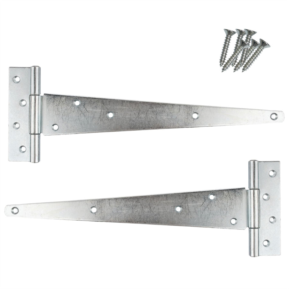 Tee Hinges 450mm Bright Zinc Plated Pair
