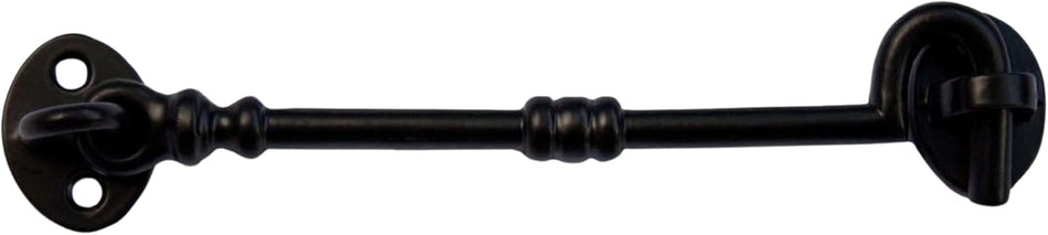 Decorative Cabin Hook Latch, 150mm, Antique Black Finish, for Gates, Doors & Sheds, Durable, Easy Install