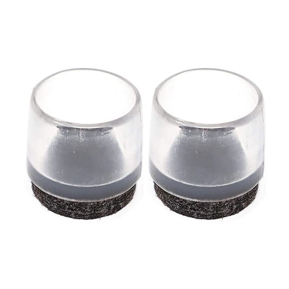 19mm Furniture Feet Caps Clear Felt-Ended Leg Tips – Pack of 4