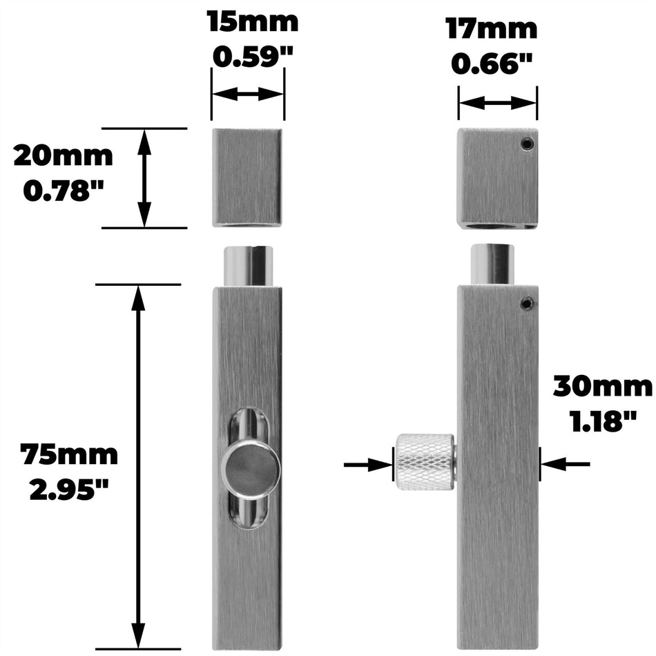 Modern Door Bolt 75mm Slide Barrel Lock Shed & Bathroom Door - Satin Nickel