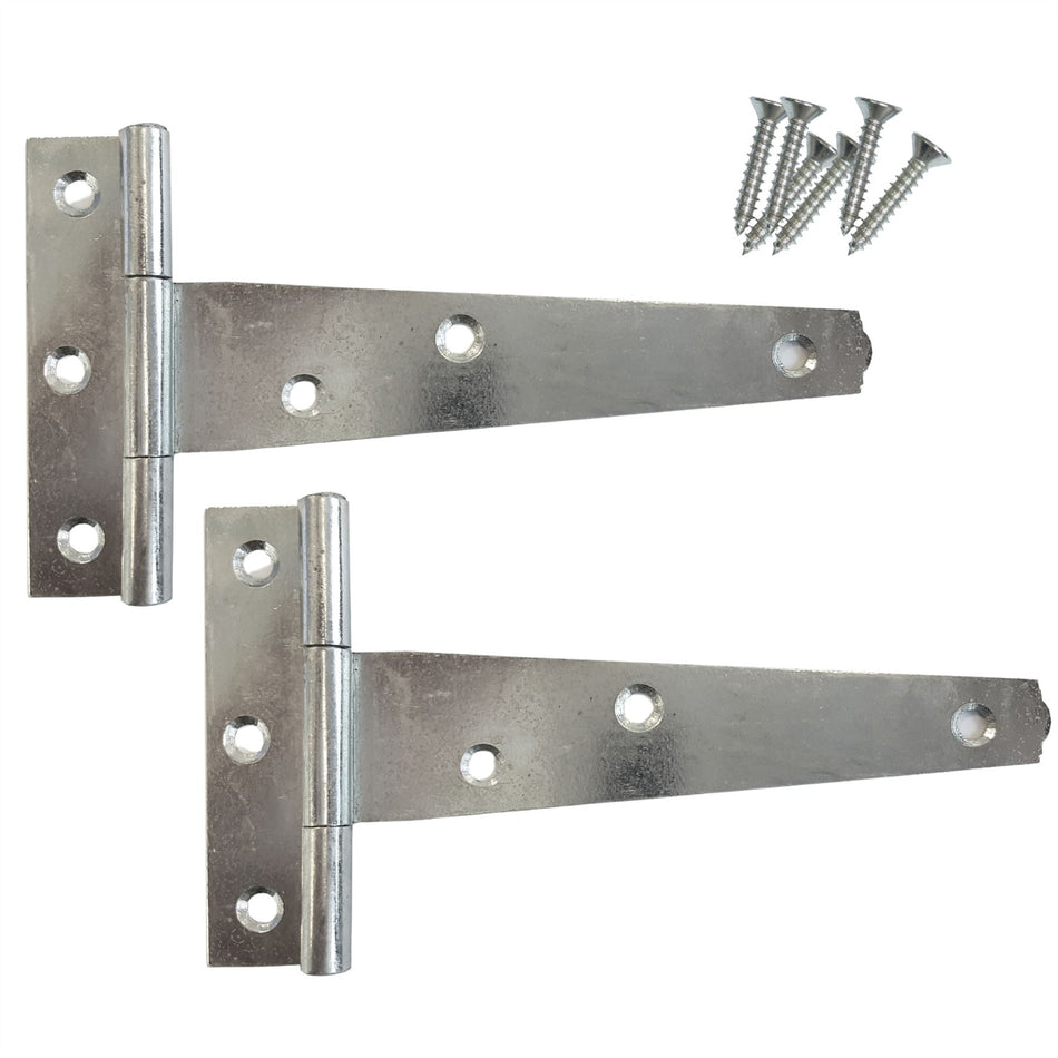 Tee Hinges 250mm Bright Zinc Plated Pair