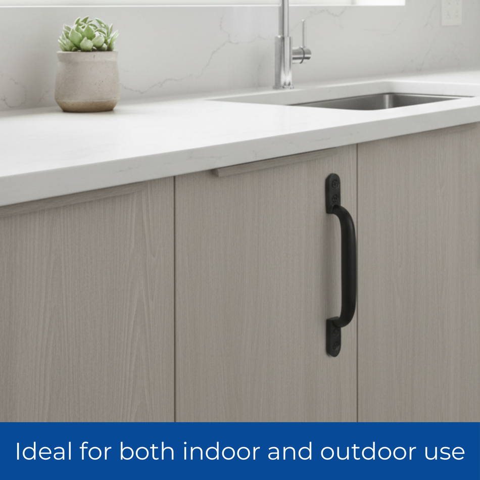 Black Cast Iron Door Pull Handle - 150mm 6 Inch