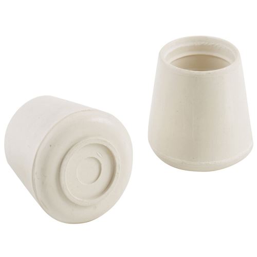 28mm Rubber Furniture Feet Tip Caps - White Floor Protectors, Pack of 4 Leg Tips