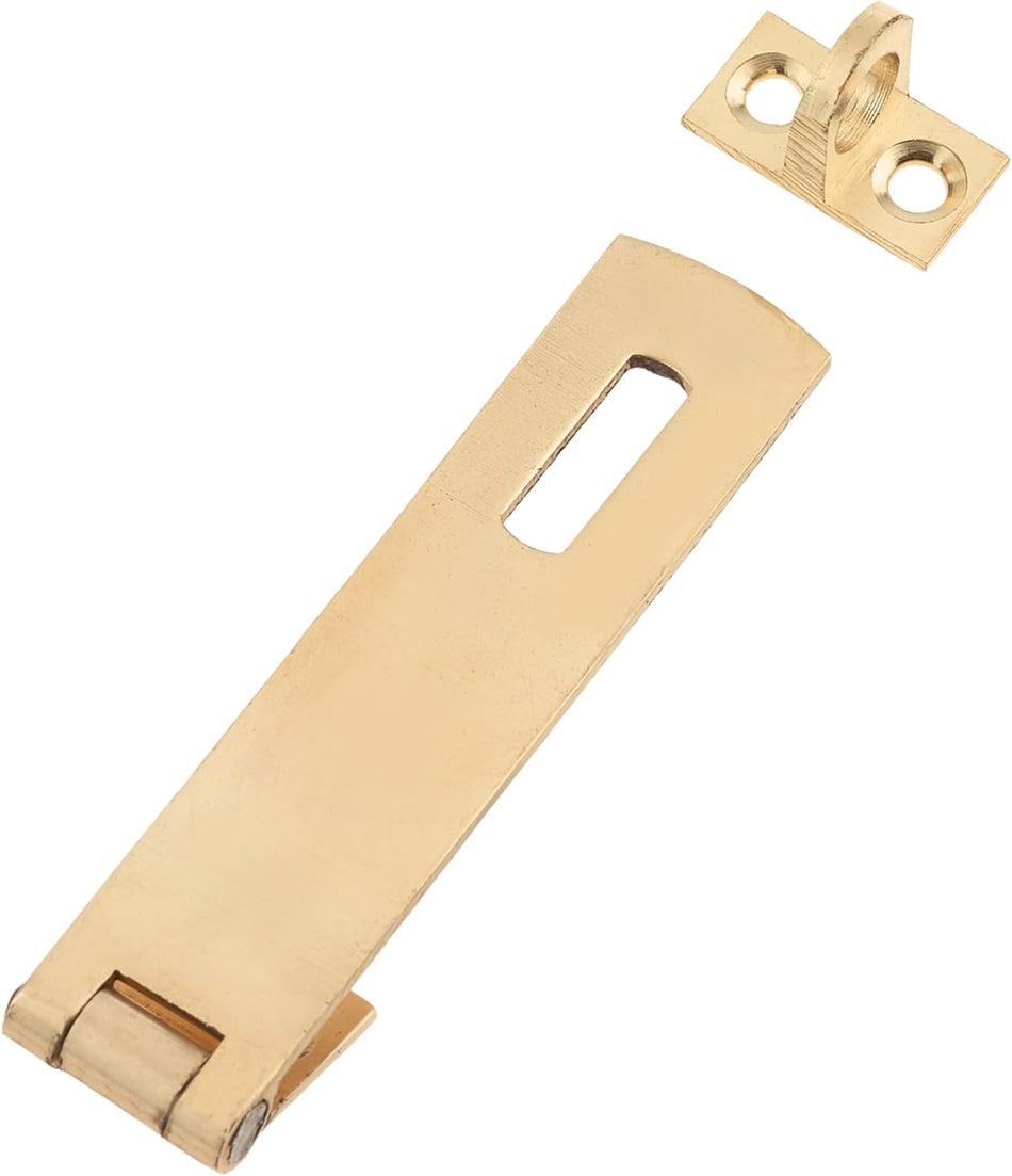 75mm Polished Brass Hasp and Staple Security Lock, Elegant Design with Installation Kit