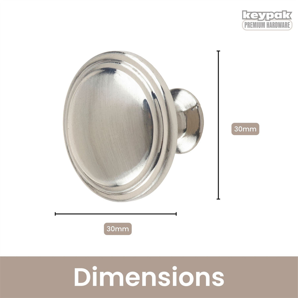 10 Pack Multi Ring Door Knobs 30mm Satin Nickel – Modern Aluminium Door Knobs