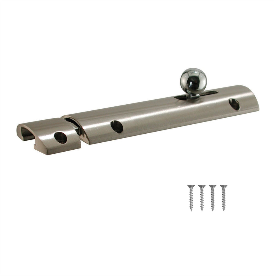 Convex Door Bolt 76mm 1 Pack - Brushed Satin Nickel