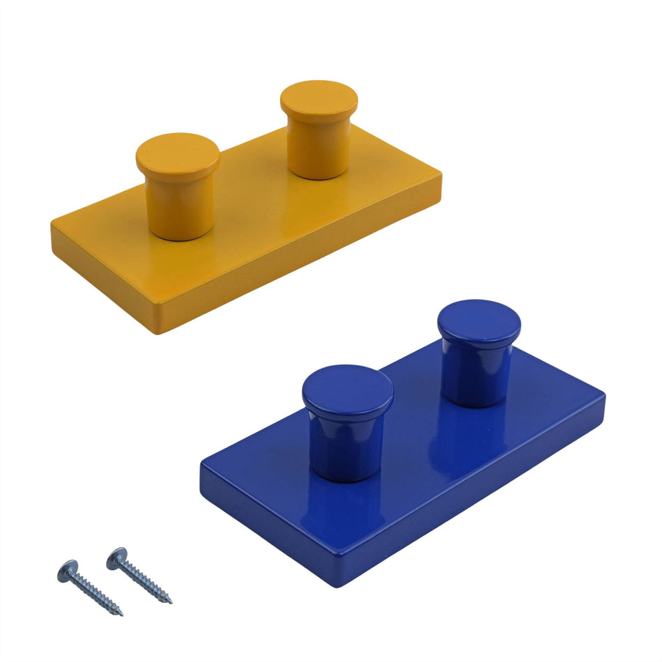 5 Pack Vibrant Kids Blocks Coat Hooks