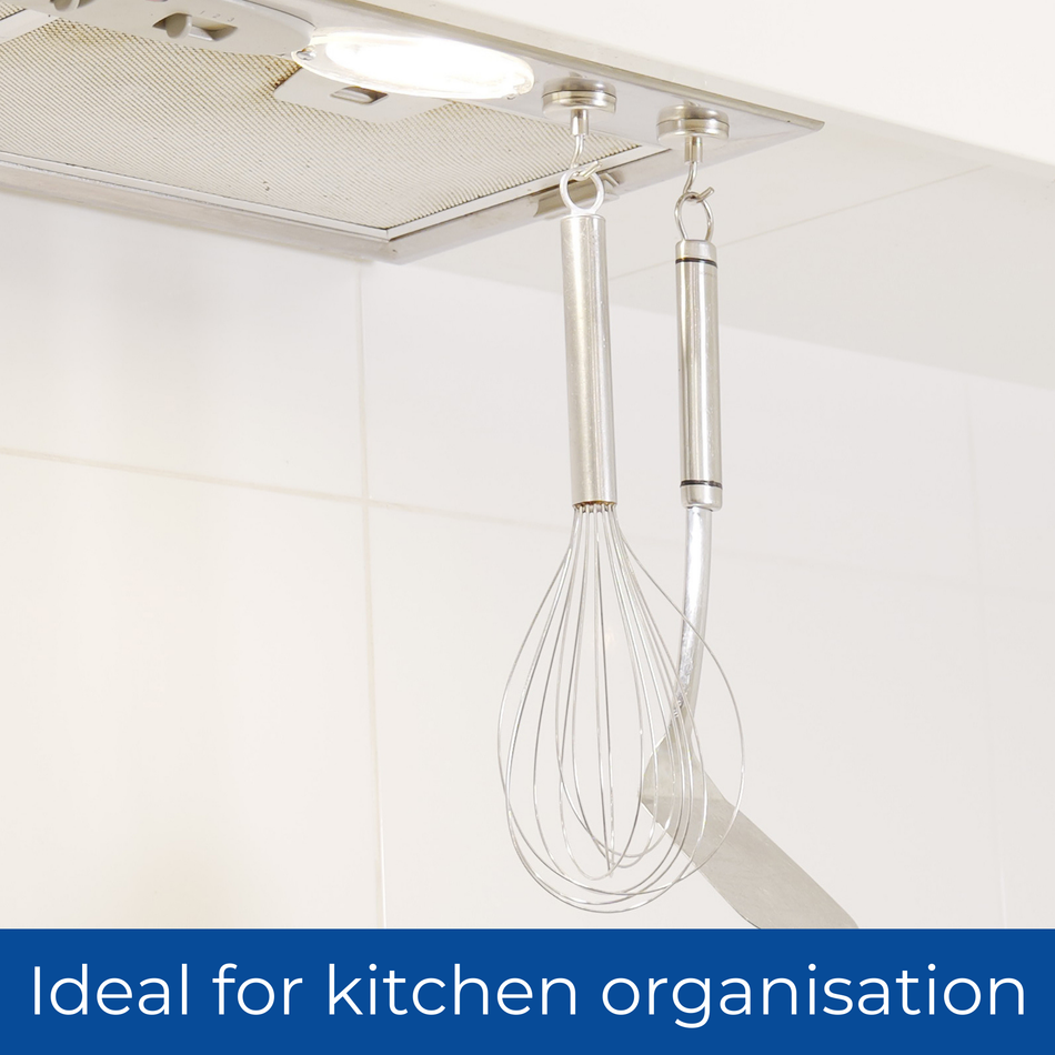 EverHang Magnetic Hooks – Silver 15 x 19mm, 51N Strength (Pack of 10)