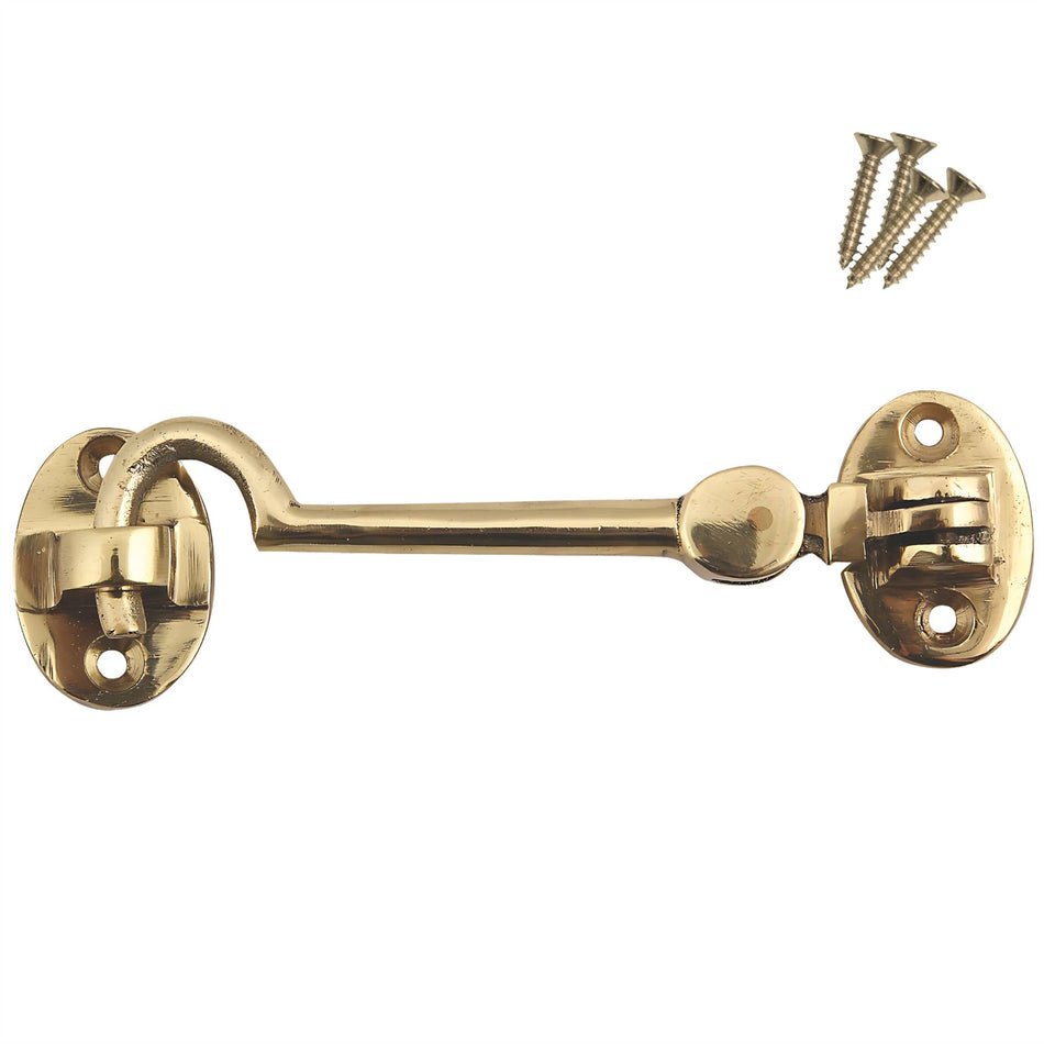 Polished Brass Cabin Hook (100mm)