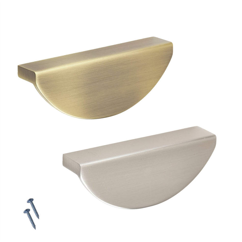 10 Pack Half Round Metal Handles 100mm - Vintage Cabinet & Drawer Pull Handles