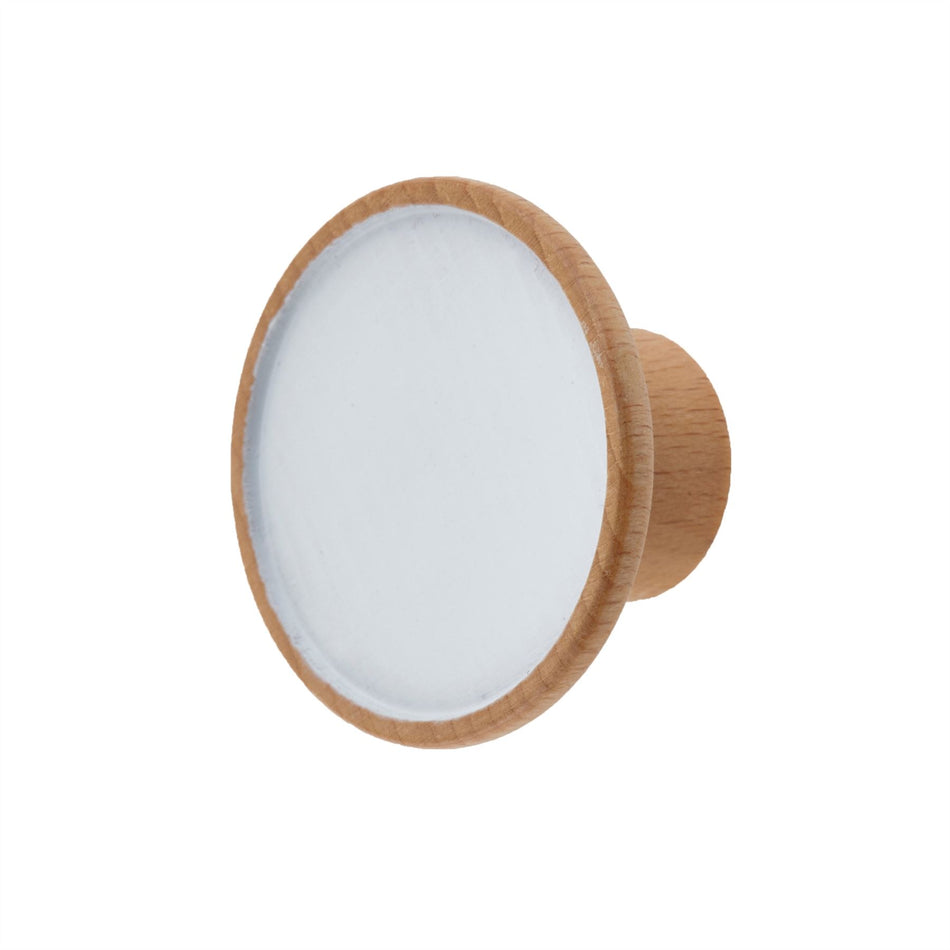 10 Pack Painted Centre Pine Knobs 45mm – Beech Wood Cabinet & Drawer Knob Handles