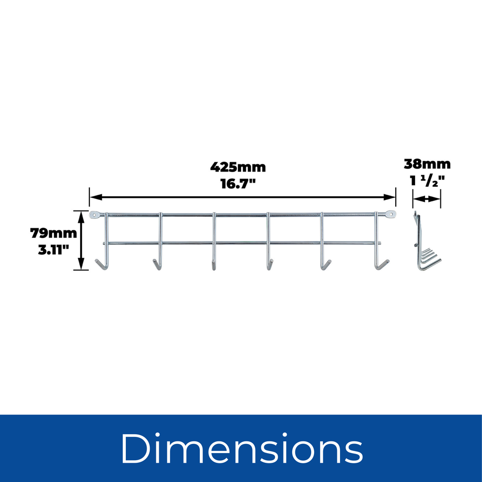 EverHang Household Hanging Rack - 400mm Zinc Plated Steel (Pack of 6)