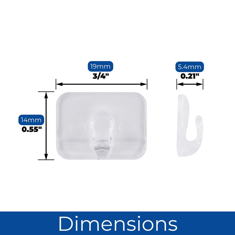 Wall Gard Cable Tidy Hooks Clear X-Small 18 Pack - Select Hardware