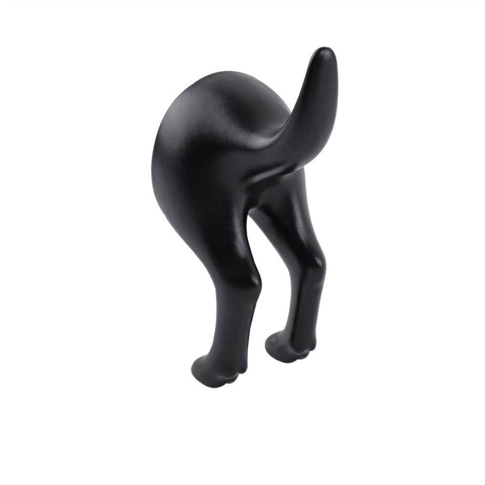 5 Pack Dog Tail Black Hook - Modern Heavy Duty Wall Mount